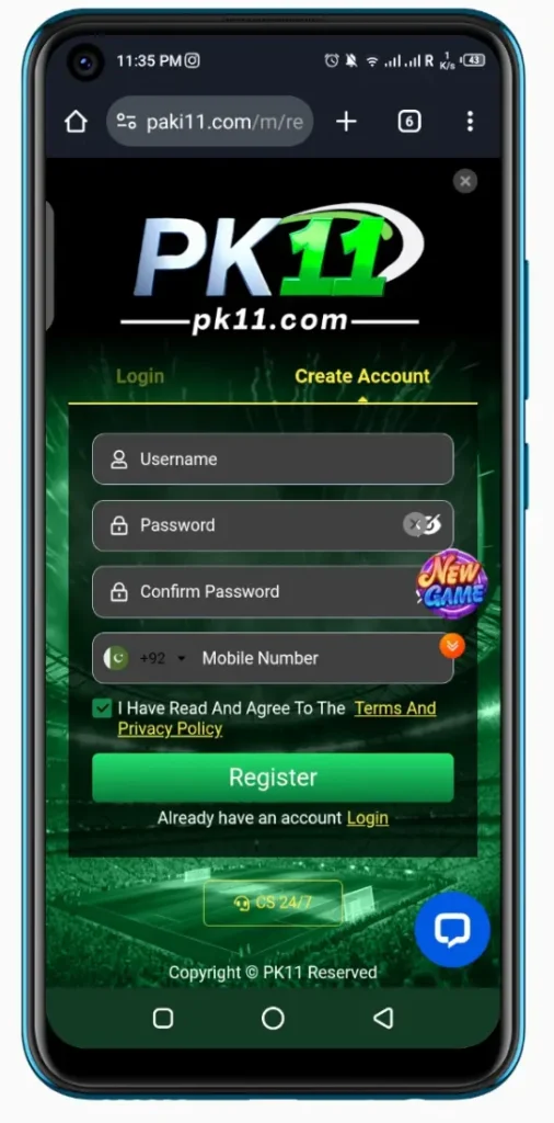 pk11 apk registration interface