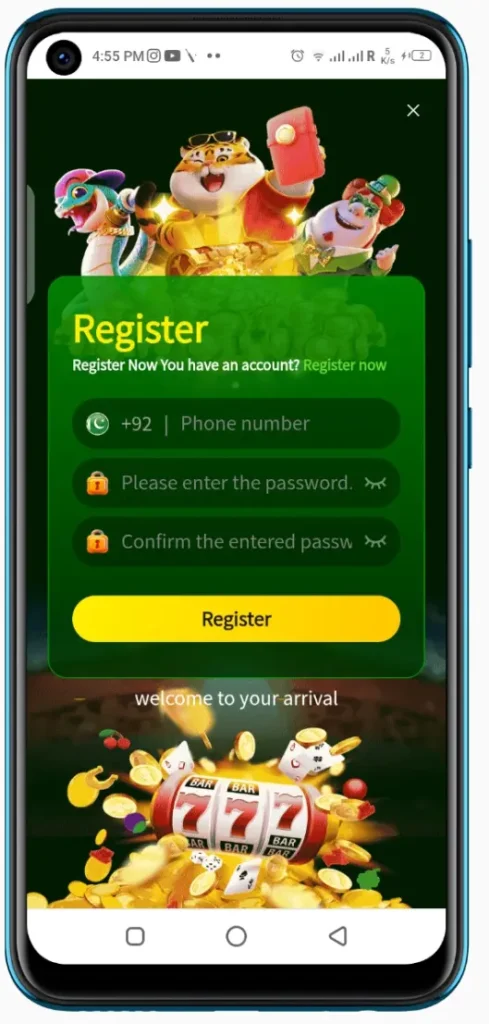 Registration process in k1177 Apk