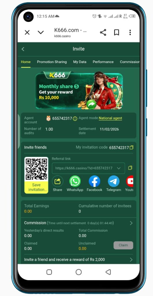 referral system in k666 game apk