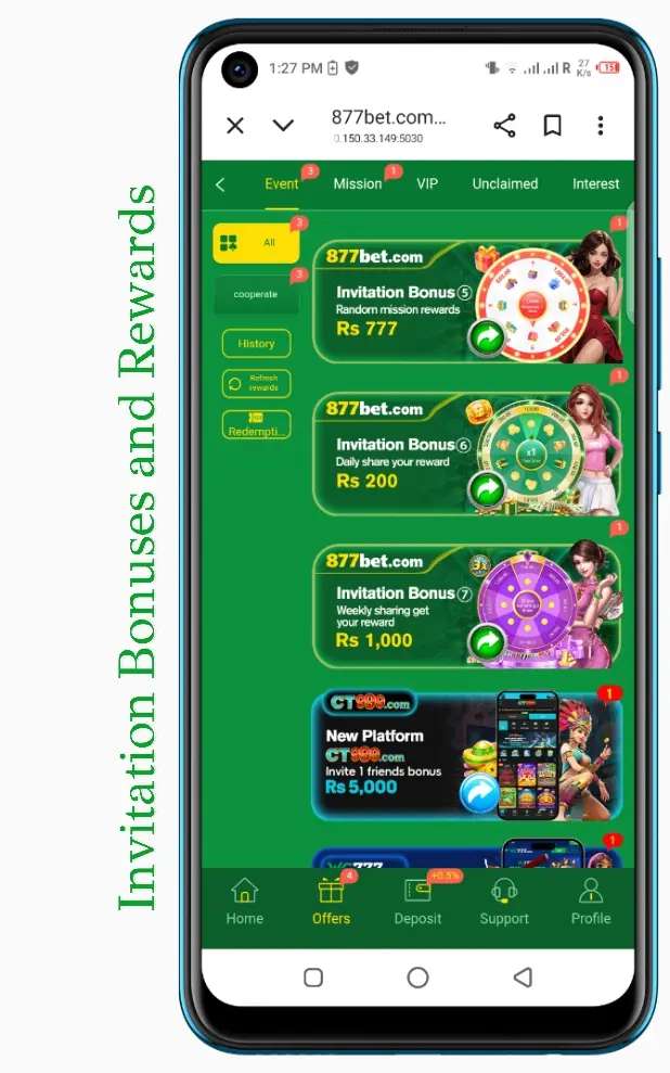 877Bet referral bonuses
