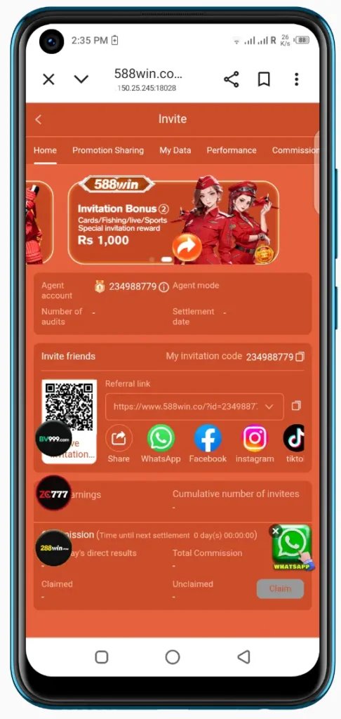 88 Win Game APK referral program – earn real money by inviting friends