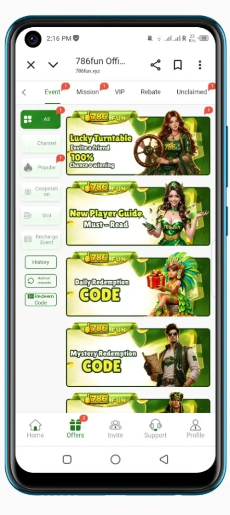 786 Fun APK lucky events and rewards in Pakistan