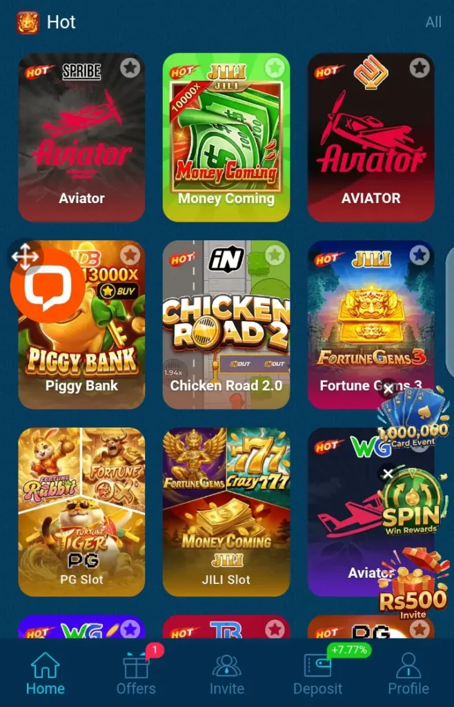  966PK game categories including card games slot games and mini games