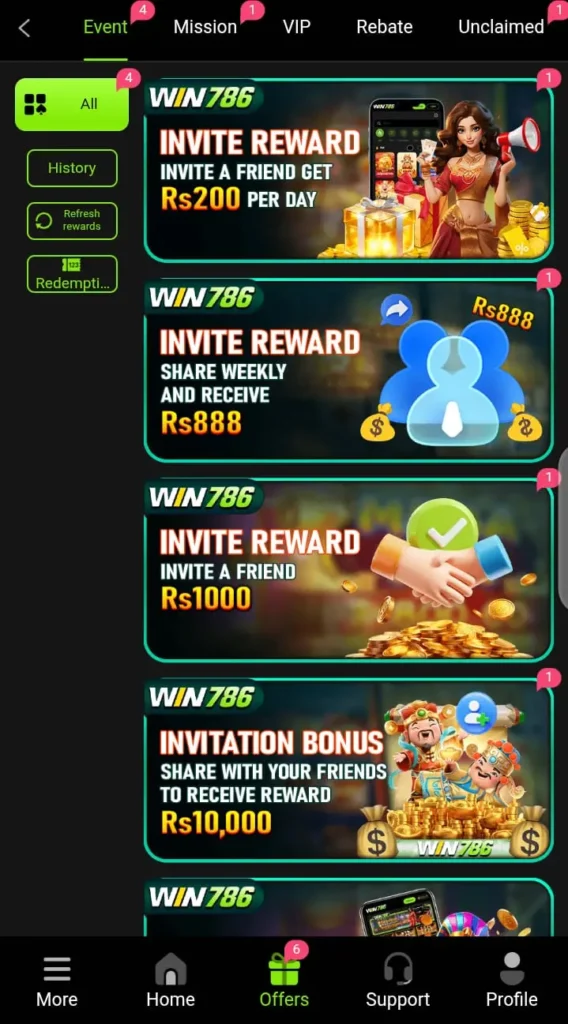 Win786 game APK bonuses and rewards