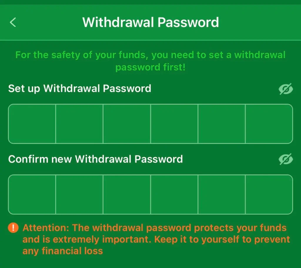 7777sk withdrawal password
