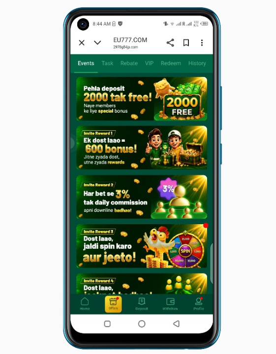 events and bonuses in eu777 GAME APK