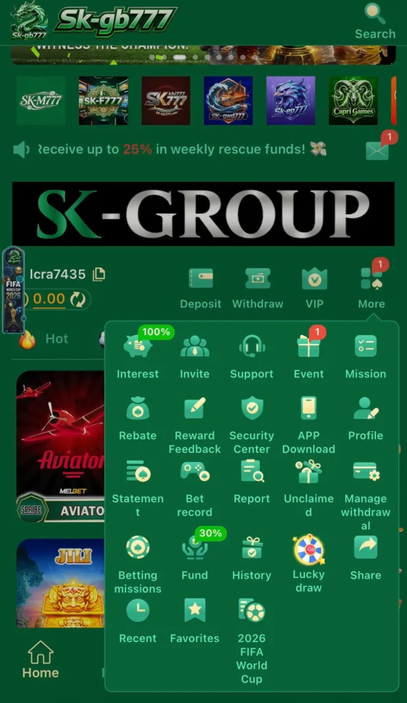 main interface of sk-gb777 apk