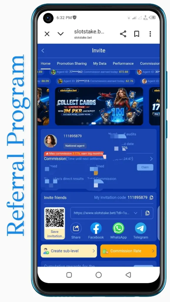SlotStake Bet Referral and Invite Program Pakistan