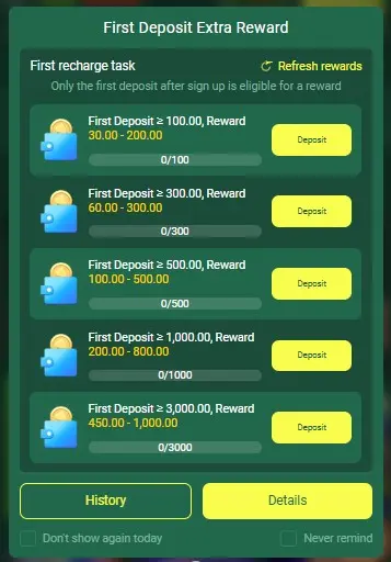 zk777 deposit rewards