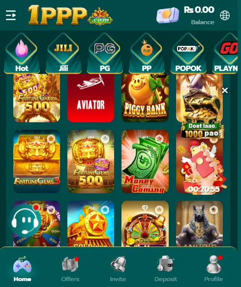1ppp game main dashboard 